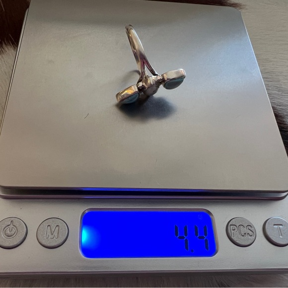 ❤️Bluebird & Paloma Turquoise Navajo Style Artisan 925 Southwestern Ring Sz 8.75 - Picture 11 of 16